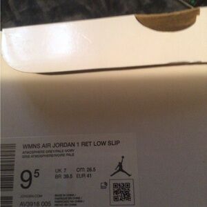 Nike Women's Air Jordan 1 Ret Low Slip - Atmosphere Grey and Pale Ivory